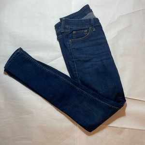 Hollister 7R Mid Rise Skinny Jeans Deep Blue No Rips Gently Used